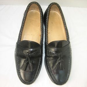 ALLEN EDMONDS Black Tassel Dress Loafers, 7.5 D